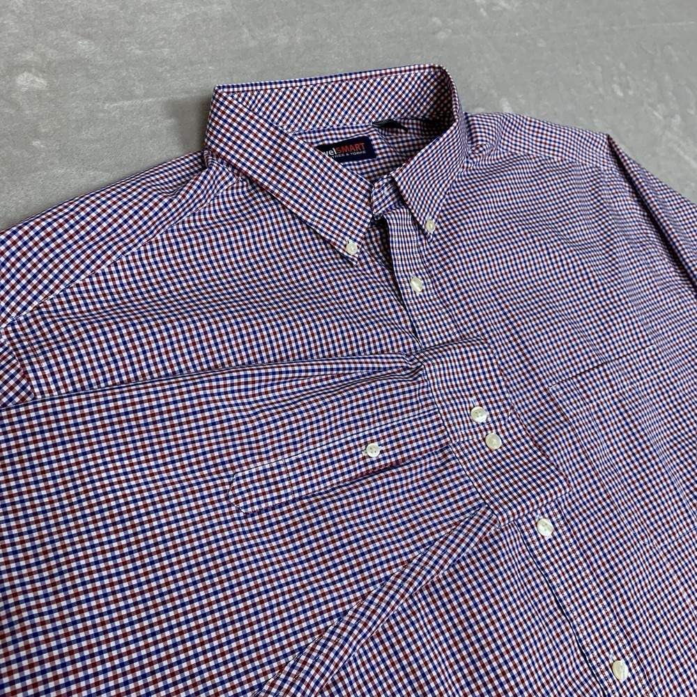 Roundtree & Yorke TravelSmart Shirt Mens 3XLT Check Long Sleeve Button Down